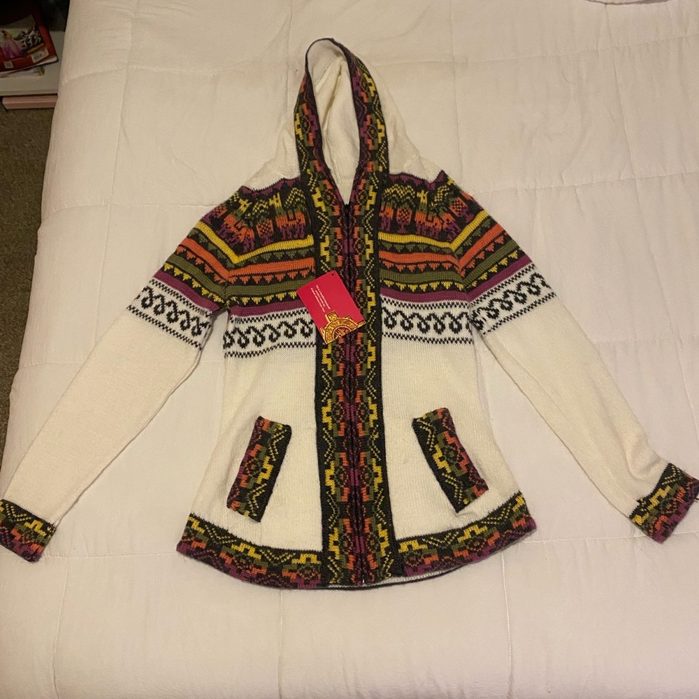 Handmade Peruvian Hooded Cardigan